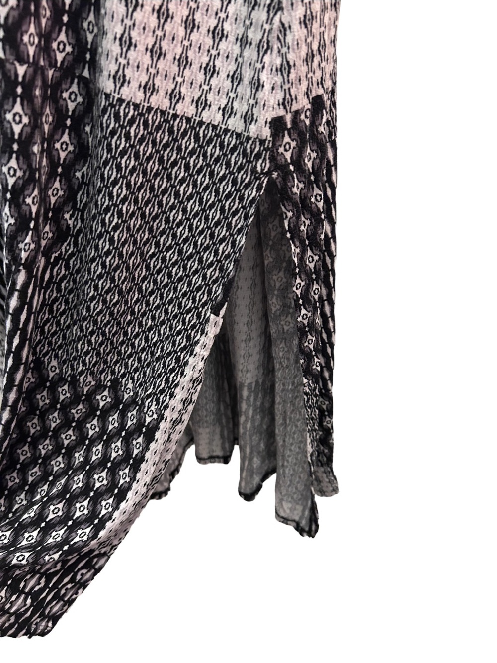 Simply Vera Vera Wang Black and White Patchwork Printed Kaftan 2X - Picture 4 of 6